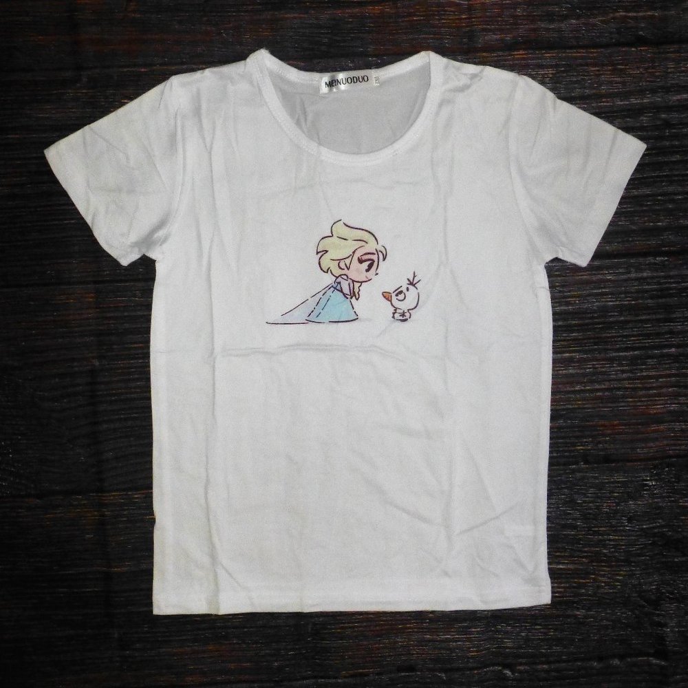 Fozen Elsa Olaf Girls Short Sleeve Shirt